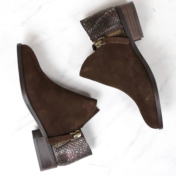 🤎 Genuine Suede Shootie with Snakeskin Detail 🤎 - Picture 9 of 12